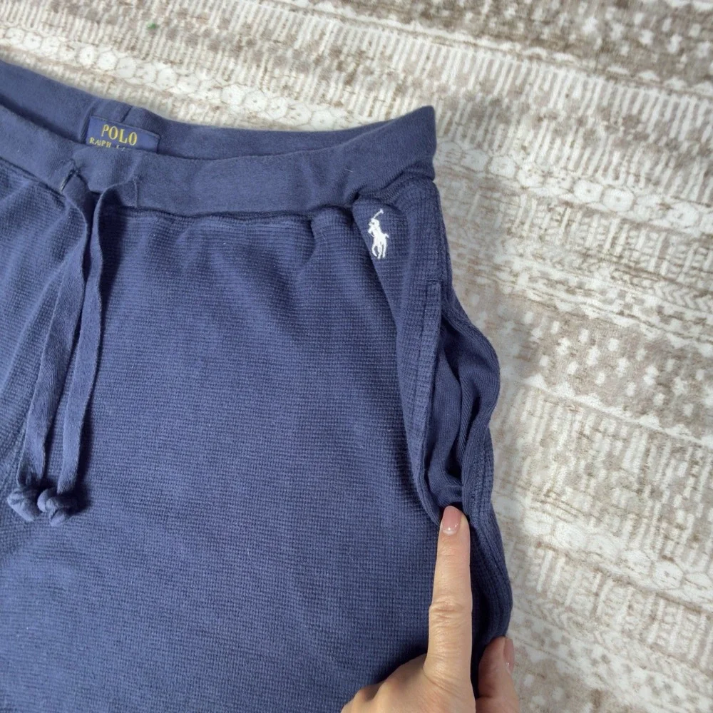 Polo Ralph Lauren Sleep/lounge Shorts Mens Large Navy Blue Waffle Knit